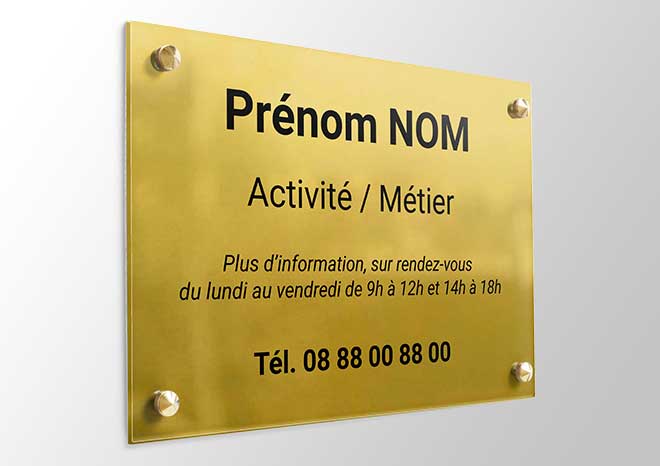 Plaque Professionnelle Aluminium