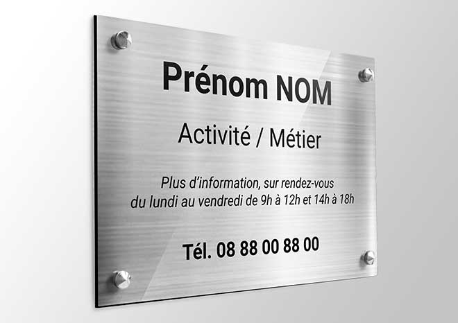 Plaque Professionnelle PVC