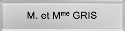 Etiquette boite aux lettre Plexiglas GRISE TEXTE NOIR