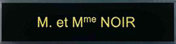 Etiquette boite aux lettre Plexiglas NOIRE TEXTE DORÉ