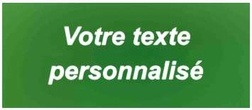 Plaque gravée PVC VERTE TEXTE BLANC